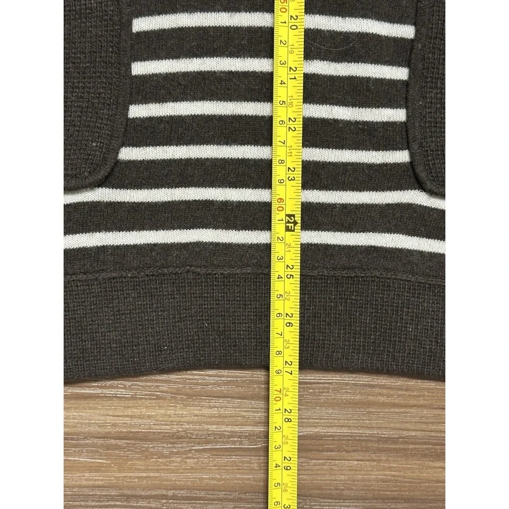 Tory Burch Felicia Tunic Striped Sweater Wool/Cashmere Blend Brown Sz XS